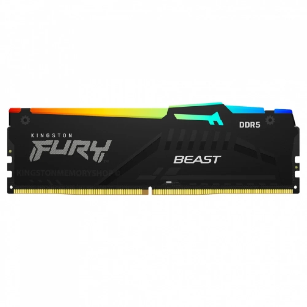 Память DDR5 2x8GB 5200MHz Kingston KF552C40BBAK2-16 Fury Beast Black RGB RTL PC5-41600 CL40 DIMM 288-pin 1.25В kit single rank с радиатором Ret
