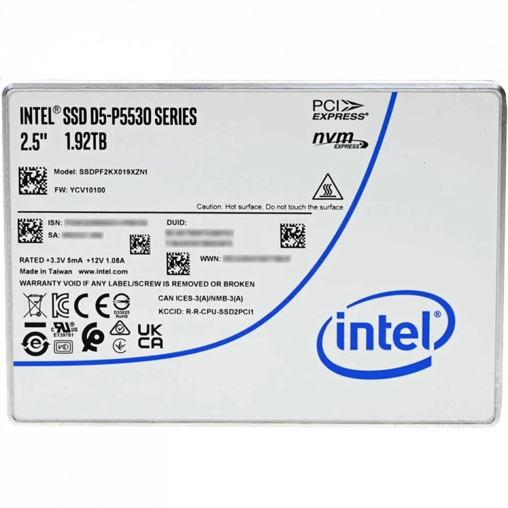 Твердотельный диск 1920GB Intel D5-P5530 Series, 2.5" 15mm, U.2, NVMe, PCIe 4.0 x4, [R/W - 6500/3000 MB/s], TBW 3500,TLC