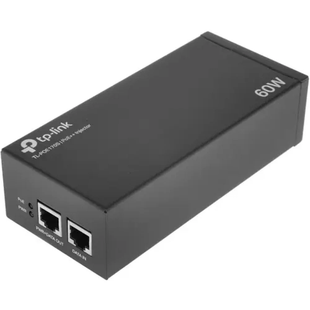 TP-Link TL-POE170S PoE++ Injector Adapter, 1× Gigabit PoE Port, 1× Gigabit Non-PoE Port, 802.3bt/at/af Compliant, 60 W PoE Power, Data and Power Carried over The Same Cable Up to 100 Meters, Steel C