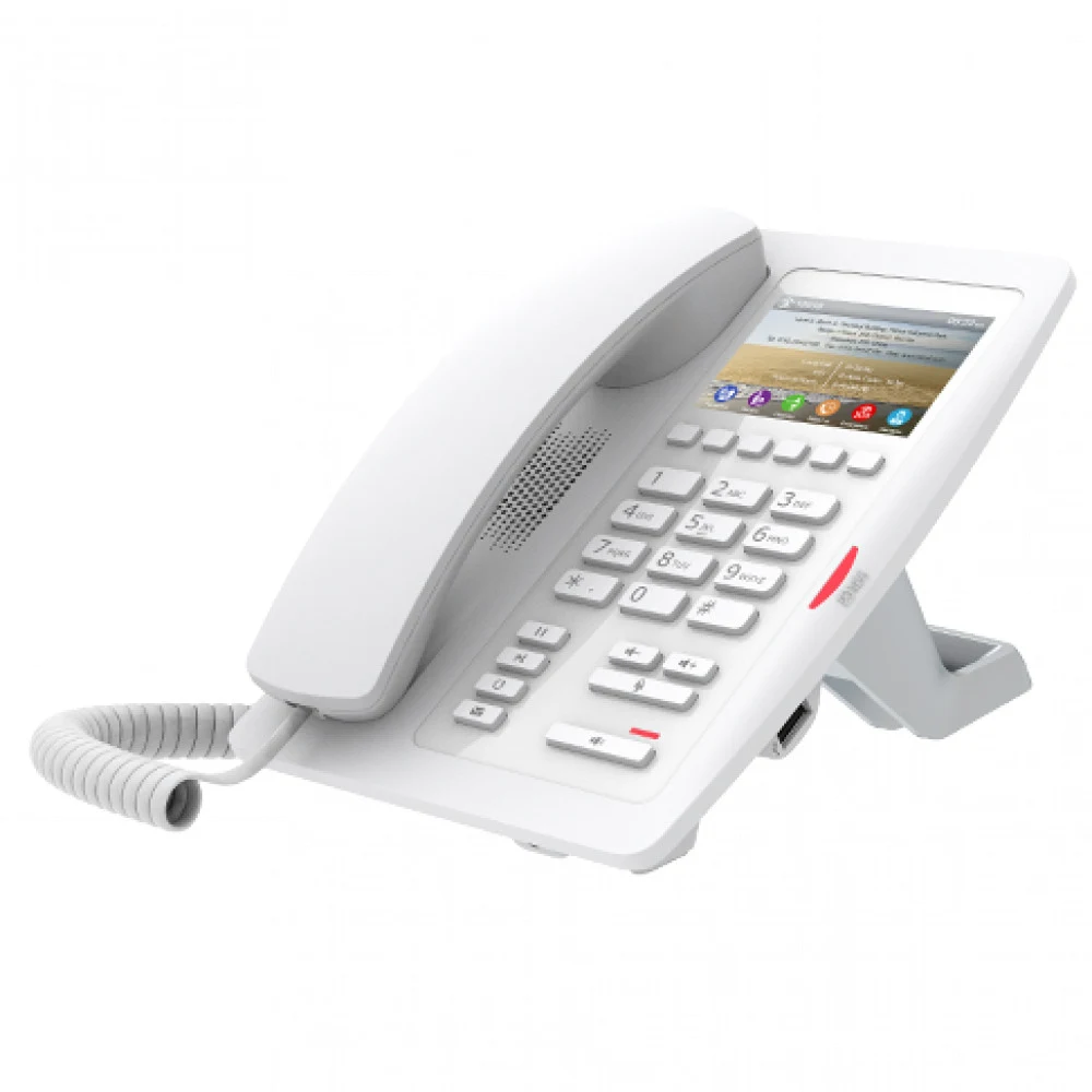 SIP-Телефон Fanvil H5, 2 SIP-акк., 3.5", 480x320 Цвет. экран, POE, БП в комп., 2x100 Mbps, Белый, 6 прог. клав.