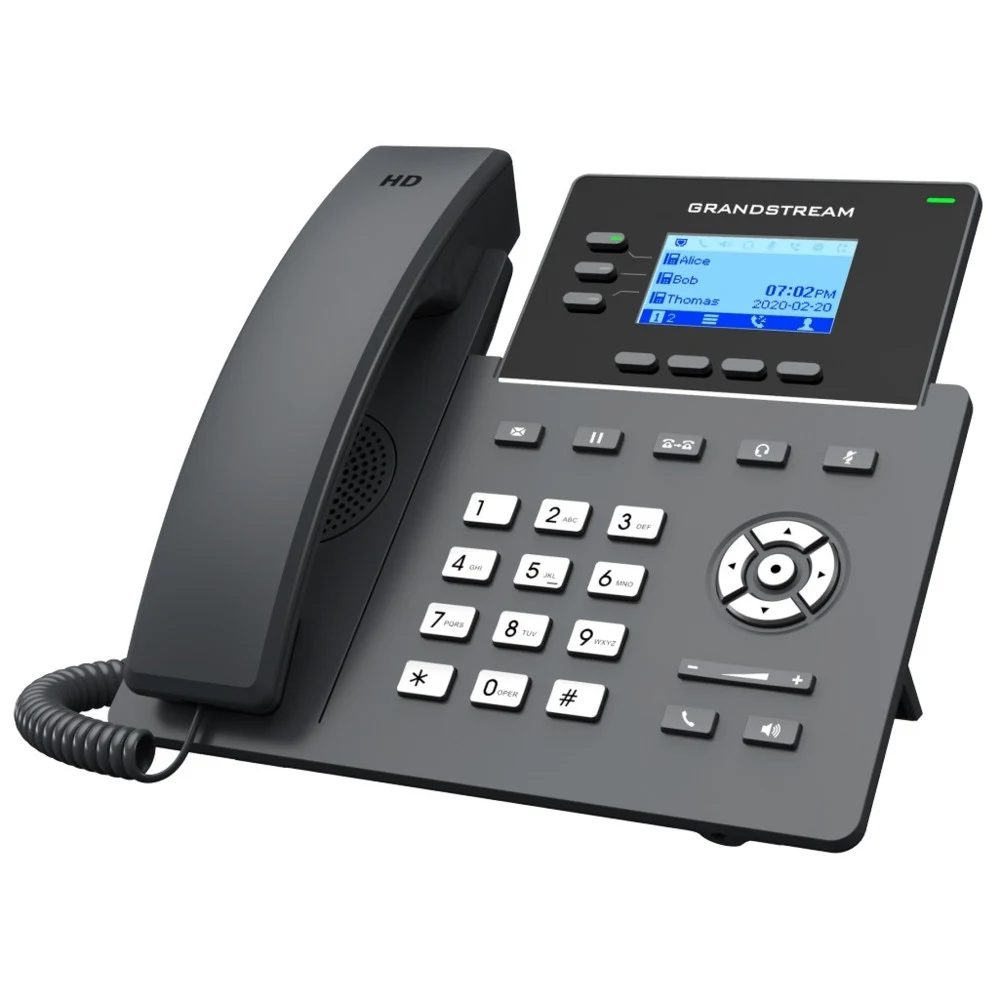Grandstream GRP2603 - IP телефон. 6 SIP аккаунтов, 3 линии, есть подсветка экрана, 1GbE)Gigabit Ethernet, 132 x 64 (2.48 дюйма’) точек графический ЖК-дисплей с подсветкой, Полнодуплексный динамик с