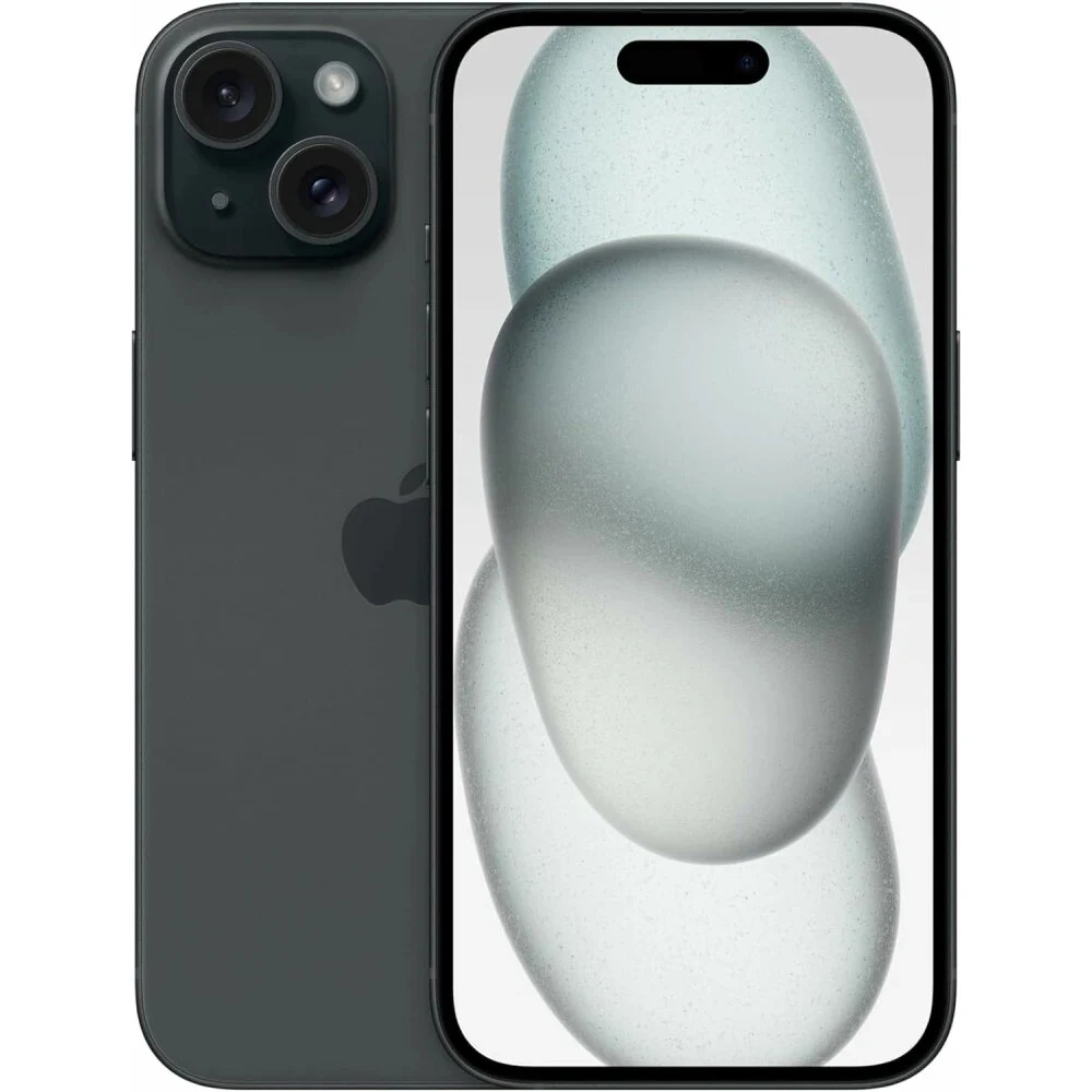 Смартфон Apple A3090 iPhone 15 128Gb черный моноблок 3G 4G 1Sim 6.1" 1179x2556 iOS 17 48Mpix 802.11 a/b/g/n/ac/ax NFC GPS GSM900/1800 TouchSc Protect [MTP03HN/A]