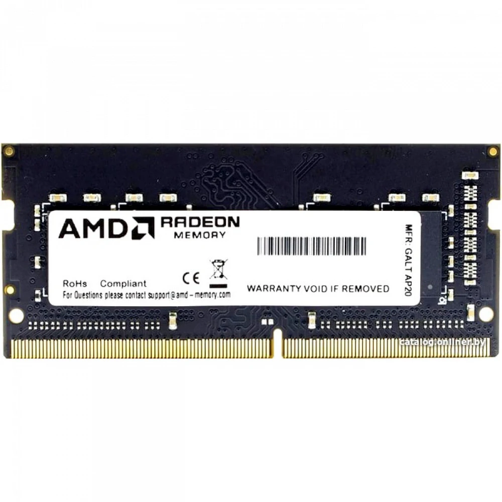 Модуль памяти AMD Radeon R9 Gamers Series Black Gaming Memory R948G3206S2S-U 8GB DDR4 3200 SO DIMM Non-ECC, CL16, 1.2V, RTL (182446) {100}
