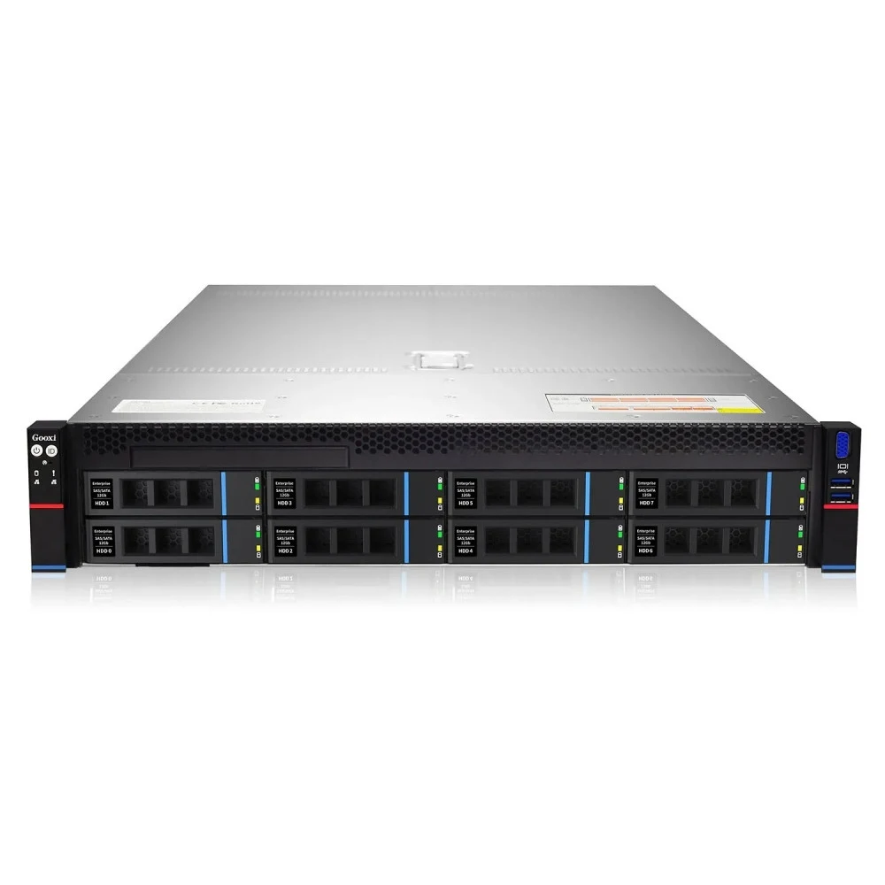 Серверная платформа Gooxi AS201-D08R-G4/2x Intel Xeon 4416+/2x 32GB DDR5 16 memory slots DDR5/LSI-9460-8i RAID 0 1 5 6 10 50 60/8x 3.5/2.5 drives/2x800W