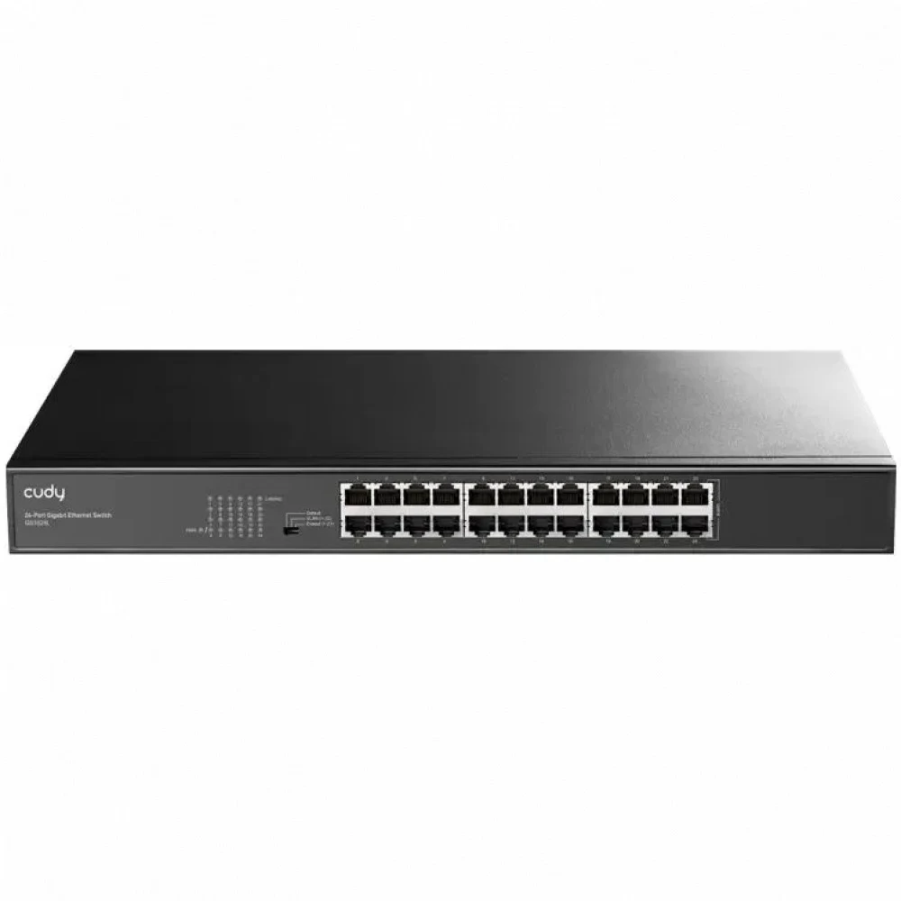 Коммутатор CUDY 24-Port Gigabit Metal Switch 19 inch 24-Port Gigabit Switch, 24 Gigabit RJ45 Ports, IGMP Snooping, Loop Detection/Prevention, 802.1p/DSCP QoS, Switch/VLAN/Extend working mode DIP swi