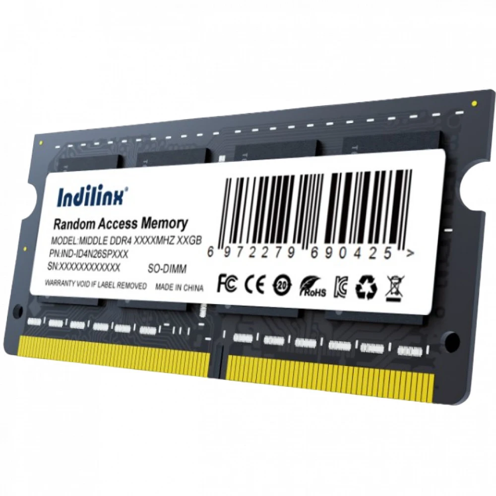 Память INDILINX DDR4 SO-DIMM 8Gb (PC25600, 3200MHz, CL22, 1.2V, RTL) (IND-ID4N32SP08X)