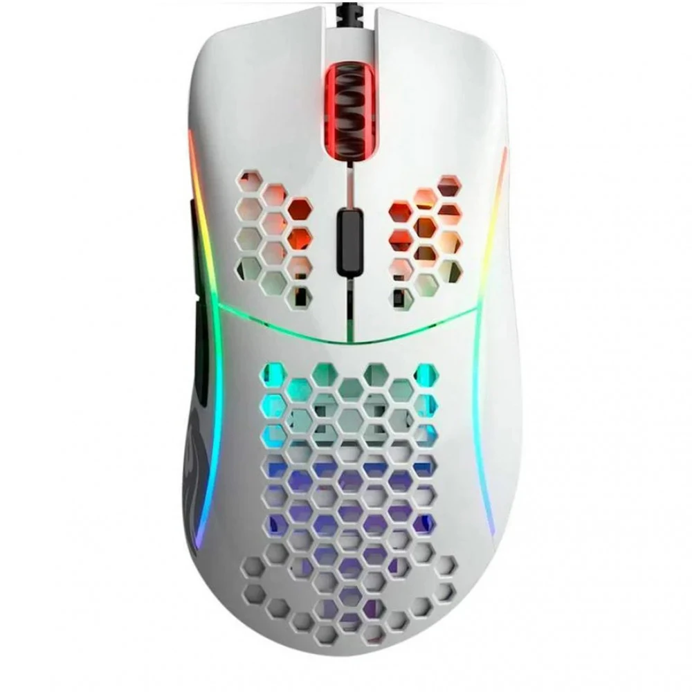 Компьютерная мышь, Glorious, Model D, GD-GWHITE, Игровая, Оптическая, Проводная, Pixart PMW-3360 Sensor, 12000 DPI, 250+ IPS, 50G, 1000 Hz, RGB, 6 кнопок, Длина провода 2м, Глянцевый белый