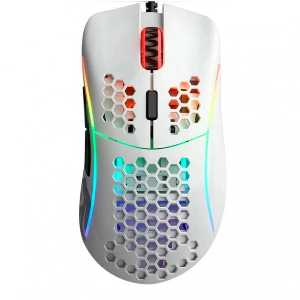 Компьютерная мышь, Glorious, Model D-, GLO-MS-DM-GW, Игровая, Оптическая, Проводная, Pixart PMW-3360 Sensor, 12000 DPI, 250+ IPS, 50G, 1000 Hz, RGB, 6 кнопок, Длина провода 2м, Глянцевый белый
