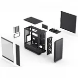 Корпус ПК без блока питания/ Case Fractal Design Epoch TG RGB Light Tint, Midi-Tower, 3x120mm ARGB, 2xUSB-A 3.2 + 1xUSB 3.2 Type-C ATX, mATX, mITX, Black