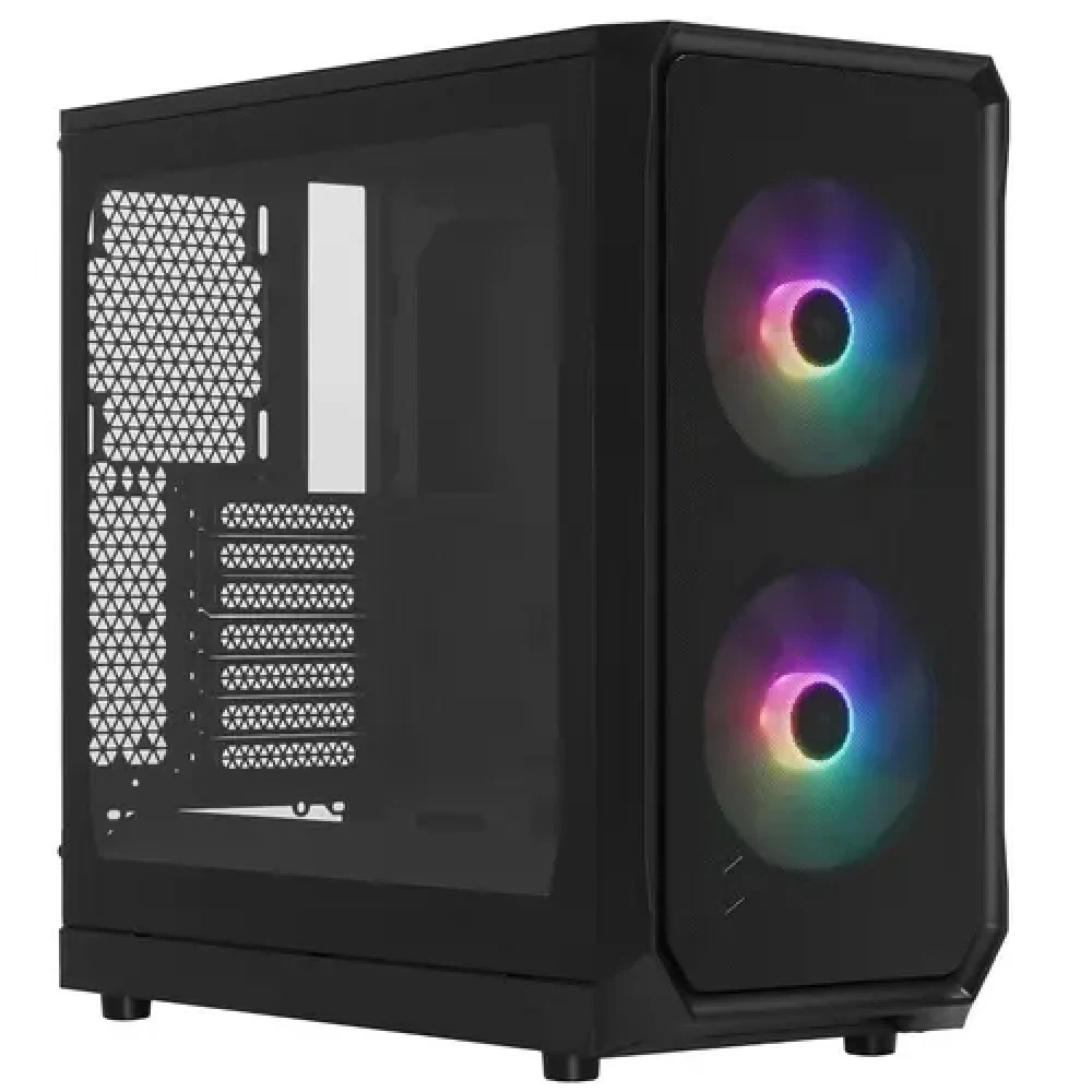 Корпус ПК без блока питания/ Case Fractal Design Focus 2 RGB, Midi-Tower, 2x140mm RGB, 2xUSB-A 3.2 ATX, mATX, mITX Black