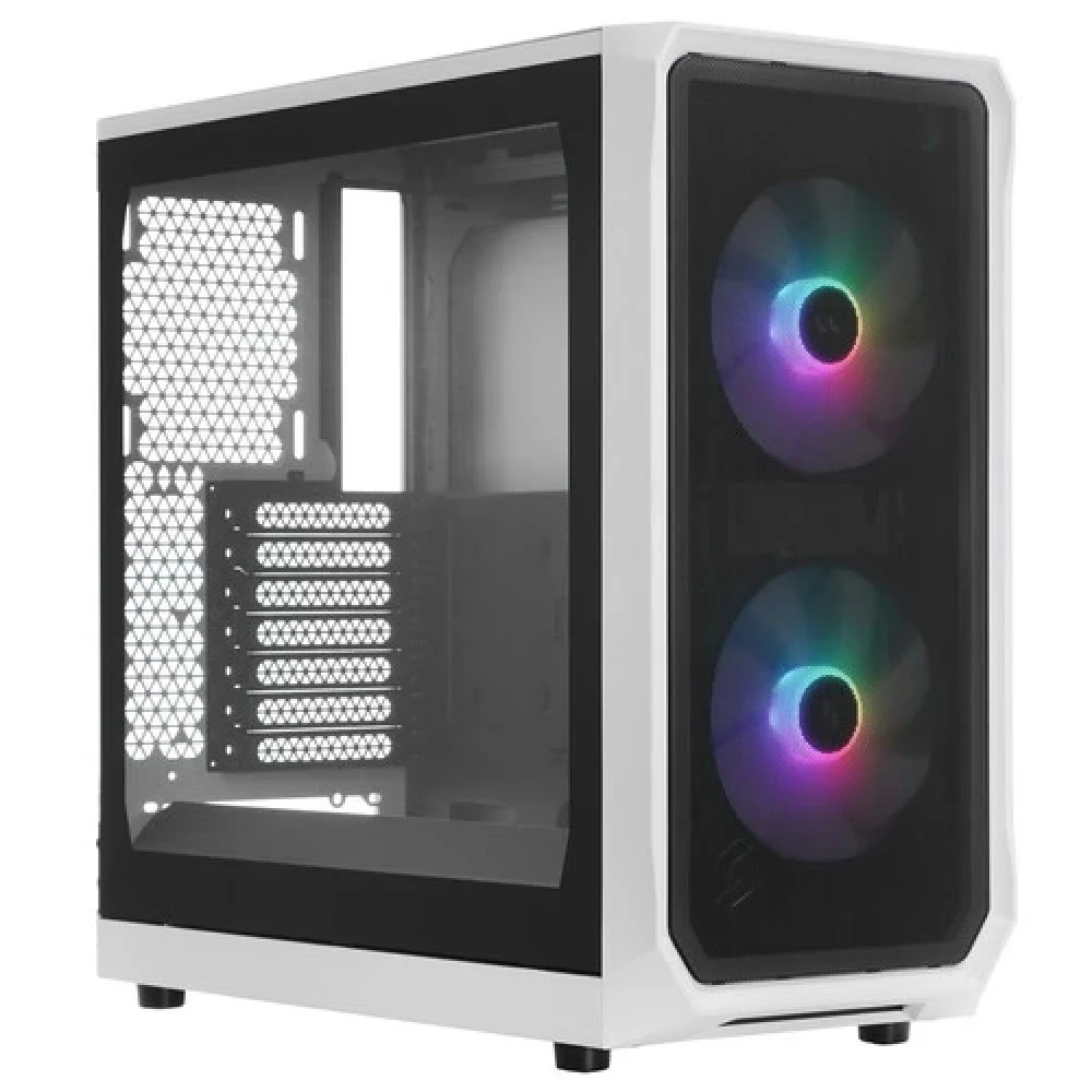 Корпус ПК без блока питания/ Case Fractal Design Focus 2 RGB, Midi-Tower, 2x140mm RGB, 2xUSB-A 3.2 ATX, mATX, mITX White