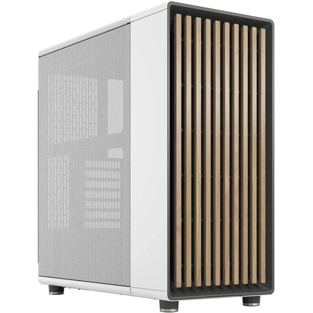 Корпус ПК без блока питания/ Case Fractal Design North, Midi-Tower, 2x140mm, 2xUSB-A 3.2 + 1xUSB 3.2 Type-C ATX, mATX, mITX Wood panel, Chalk White