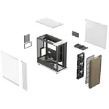 Корпус ПК без блока питания/ Case Fractal Design North XL TG Dark Tint, Full-Tower, 3x140mm, 2xUSB-A 3.2 + 1xUSB 3.2 Type-C E-ATX, ATX, mATX, mITX Wood panel, Chalk White