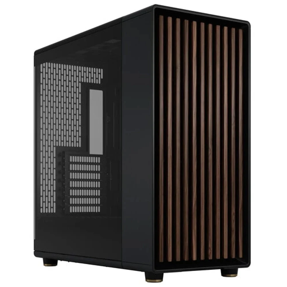 Корпус без блока питания/ Case Fractal Design North XL TG Dark Tint, Full-Tower, 3x140mm, 2xUSB-A 3.2 + 1xUSB 3.2 Type-C E-ATX, ATX, mATX, mITX Wood panel, Charcoal Black