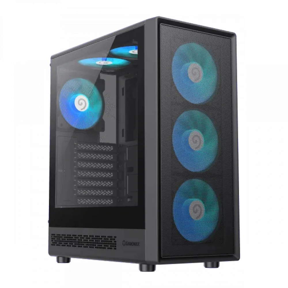 Компьютерный корпус, Gamemax, Storm 2 AB, 1115-3803R0006, ATX/MATX/ITX, 2*3.5"/3*2.5", Высота кулера до 155 мм, Длина VGA до 330 мм, 386x200x449 мм, Без Б/П, Черный