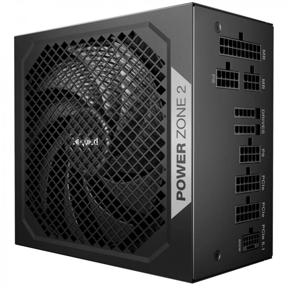 Блок питания, Bequiet! , BP006EU, POWER ZONE 2, 750W, Platinum, APFC, 20+4 pin, 1*4+4pin, 6*Sata, 1*Molex, 1*PCI-E 6+2 pin, 1*PCI-E 12+4pin, Вентилятор 14см, 160*150*86 см, Черный