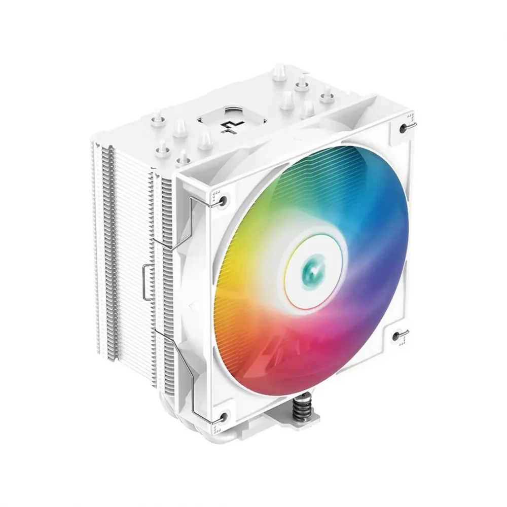 Кулер для процессора, Deepcool, AG500 DIGITAL WH ARGB R-AG500-WHADMN-G-1, Intel 1700/1200/115х и AMD AM5/AM4, 220W, 120мм ARGB, 300-1950±10%/об/м, 67,88CFM, 29.4 dB(A), 4pin, 125х95х158мм, Белый