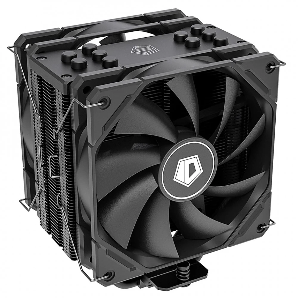 Кулер ID-Cooling SE-225-XT Black V2, S115X/1700/2066/AM4, 220W, 2x12cm,4pin,Al+Cu,700-1800rpm,35.2dB