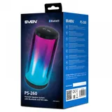 Мобильные колонки SVEN PS-260 1.0 чёрные (10W, mini Jack, USB, Bluetooth, micro SD, подсветка, USB Type-C, 2000 мA)