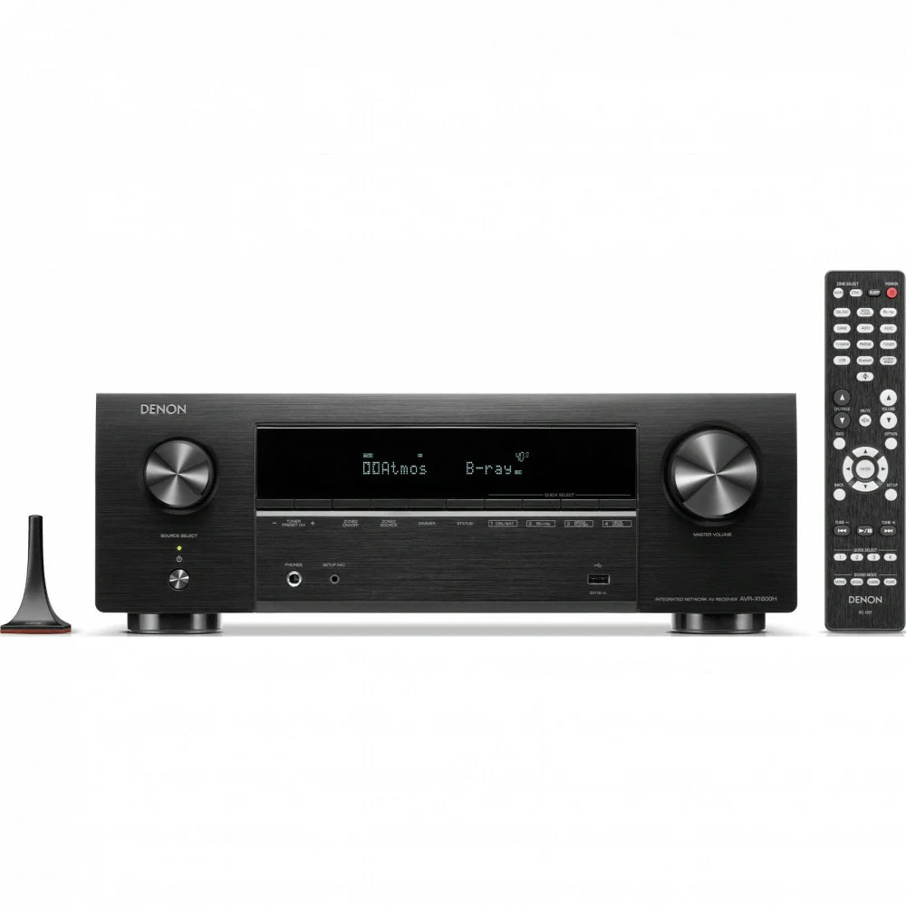 DENON AV-ресивер AVR-X1800H ЧЕРНЫЙ 7,2. Мощность 145 Вт (6 Om), HDMI 8K (8K/60Гц и 4K/120Гц), 4-16 Om, eARC, поддержка Spotify, Amazon Music HD, TIDAL и Deezer, 4:4:4 Pure Color, HDR10, HDR10+, Dolb