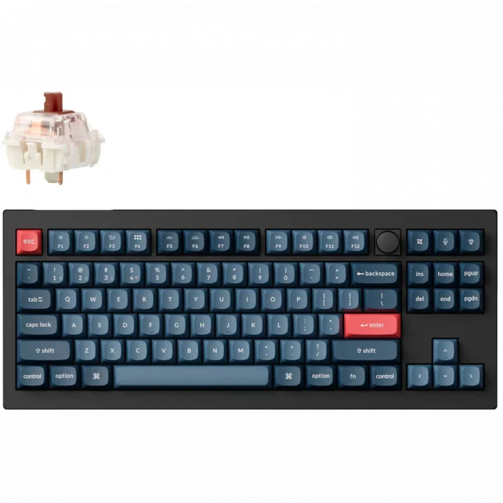 Классическая TKL (80%) механическая клавиатура Keychron V3 Max - 3 типа подключения (Bluetooth радиоканал 2,4 ГГц провод), 87 клавиш, ANSI, с поддержкой QMK/VIA, корпус из ABS пластика, Gasket Mount