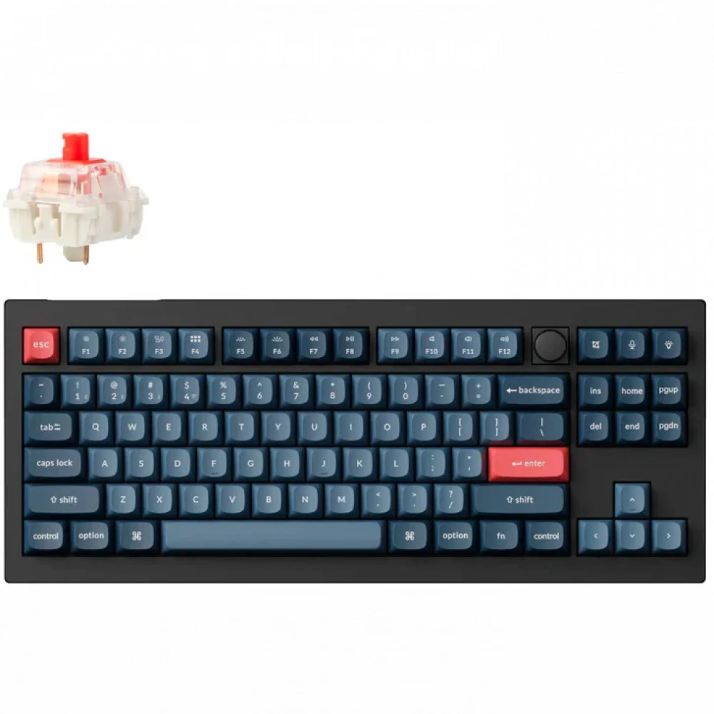 Классическая TKL (80%) механическая клавиатура Keychron V3 Max - 3 типа подключения (Bluetooth радиоканал 2,4 ГГц провод), 87 клавиш, ANSI, с поддержкой QMK/VIA, корпус из ABS пластика, Gasket Mount