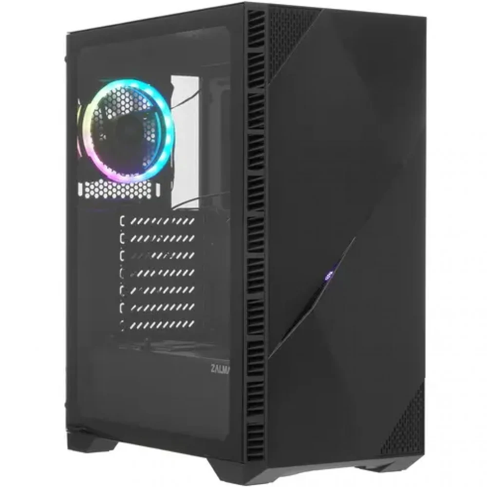 Компьютерный корпус, Zalman, Z3 ICEBERG BLACK, Mid- Tower, E-ATX (~280mm)/ATX/ M-ATX / Mini-ITX, USB 2.0, 2*USB 3.0, HD Audio/Mic, 1*120 мм Addressable RGB (перед.панель), 1*120 мм Addressable RGB (