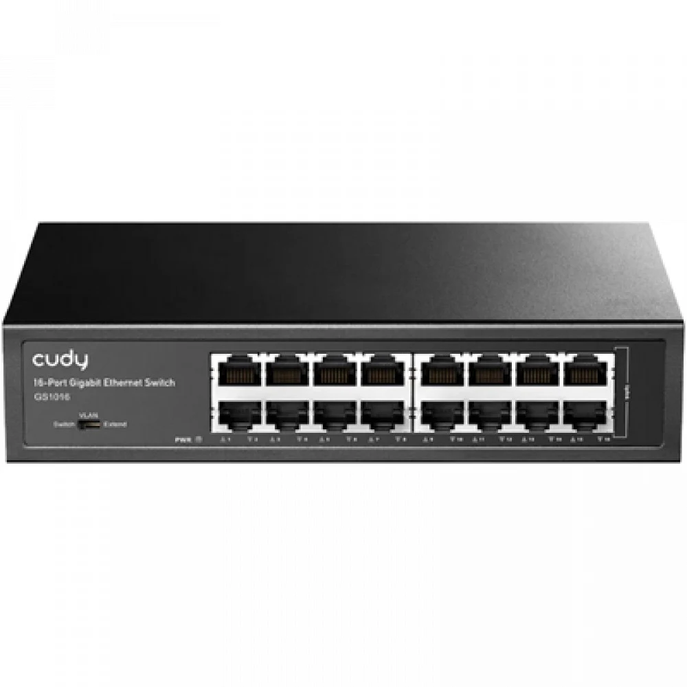 Коммутатор CUDY 16-Port Gigabit Light Managed Switch 16-Port Gigabit Light Managed Switch, 16 Gigabit RJ45 Ports, Rack-mountable Steel Case(Rack-Mount kits included), Power Saving, Plug & Play, Mana