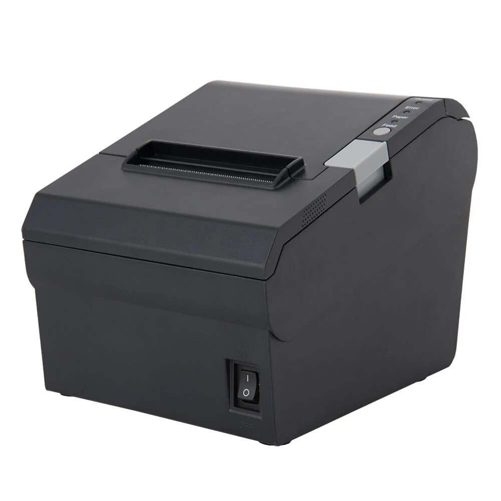 Чековый принтер MERTECH G80 RS232-USB, Ethernet Black Ширина печати: до 80 мм Автоотрезчик: гильотинного типа Скорость печати: 250 мм/сек Интерфейсы: USB 2.0, RS232, Ethernet Цвет: Черный