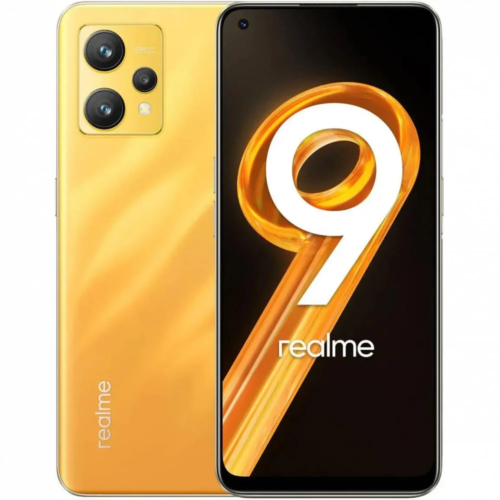 Смартфон realme 9, A12, 2.4GHz/8GbRAM/128GbROM/6.4",2400x1080/Wi-Fi/BT/GPS,2xSIM, Sunburst Gold