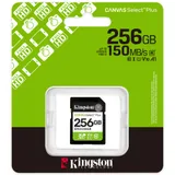 Карта памяти SD, Kingston Canvas Select Plus 256Gb, SDS3/256GB, UHS-I, U1, V10, 150Мб/с SDS3/256GB