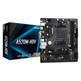 Материнская плата ASRock A520M-HDV, Socket AM4, AMD A520, 2xDDR4-3200, D-SUB+DVI-D+HDMI, 1xPCI-Ex16, 1xPCI-Ex1, 4xSATA3(RAID 0/1/10), 1xM.2, 8 Ch Audio, GLan, (2+4)xUSB2.0, (4+2)xUSB3.2, 1xPS/2, mAT
