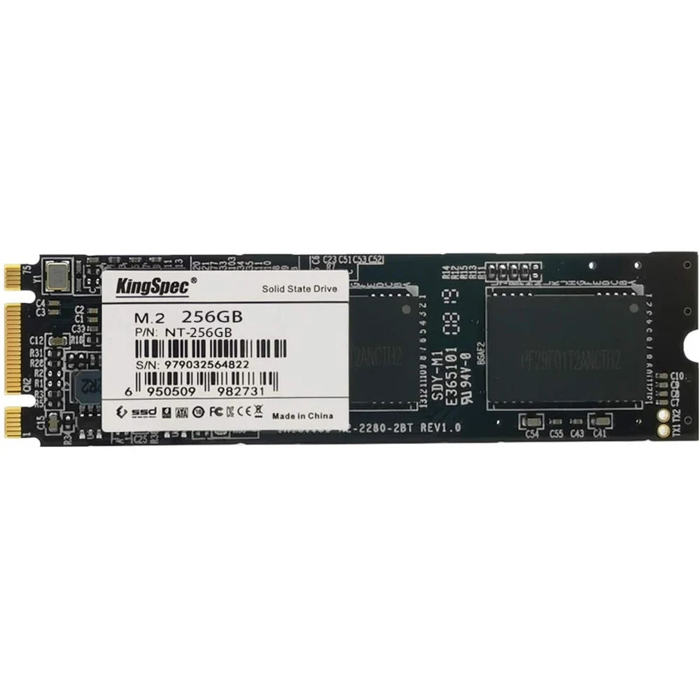 SSD M.2 KingSpec 256Gb NT Series <NT-256 2280> (SATA3, up to 550/500MBs, 3D NAND, 90TBW)