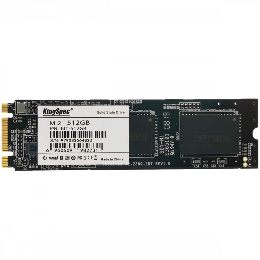SSD M.2 KingSpec 512Gb NT Series <NT-512 2280> (SATA3, up to 560/540MBs, 3D NAND, 180TBW)