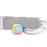 Система жидкостного охлаждения/ Water Cooling System Corsair iCUE LINK H150i RGB (360mm, White, RGB/ Fans: 3x120mm, 63.1CFM, 37dBA, 2400RPM/Rad thickness 27mm/ S: 1851, 1700, 1200, 115X, AM5, AM4)