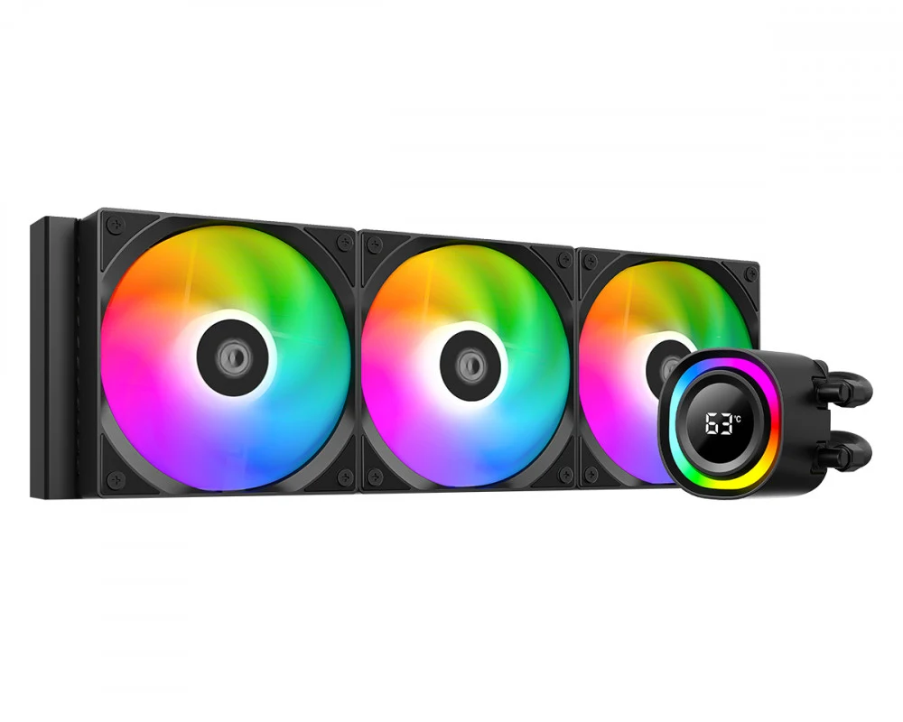 Кулер для процессора водяной 350W FX360 TD S1851/1700/1200/115X/AM5/AM4 4pin PWM+3pin ARGB 3x12cm Fan черный ID-COOLING