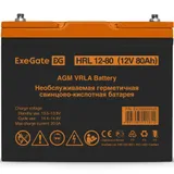 Exegate EX285654RUS Аккумуляторная батарея ExeGate HRL 12-80 (12V 80Ah, под болт М6)
