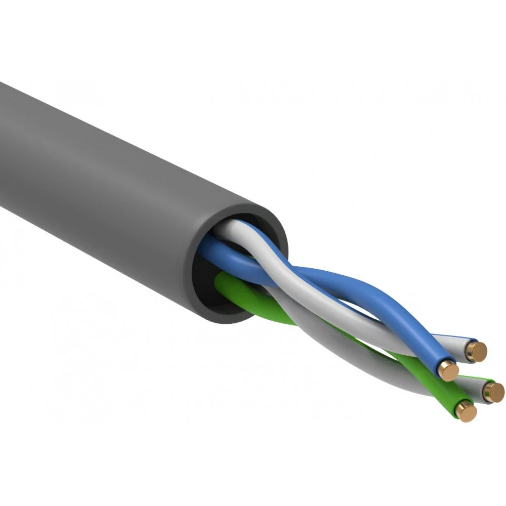 Кабель информационный ITK BC1-C5E02-111-305-G кат.5е U/UTP не экранированный 2X2 PVC внутренний 305м серый