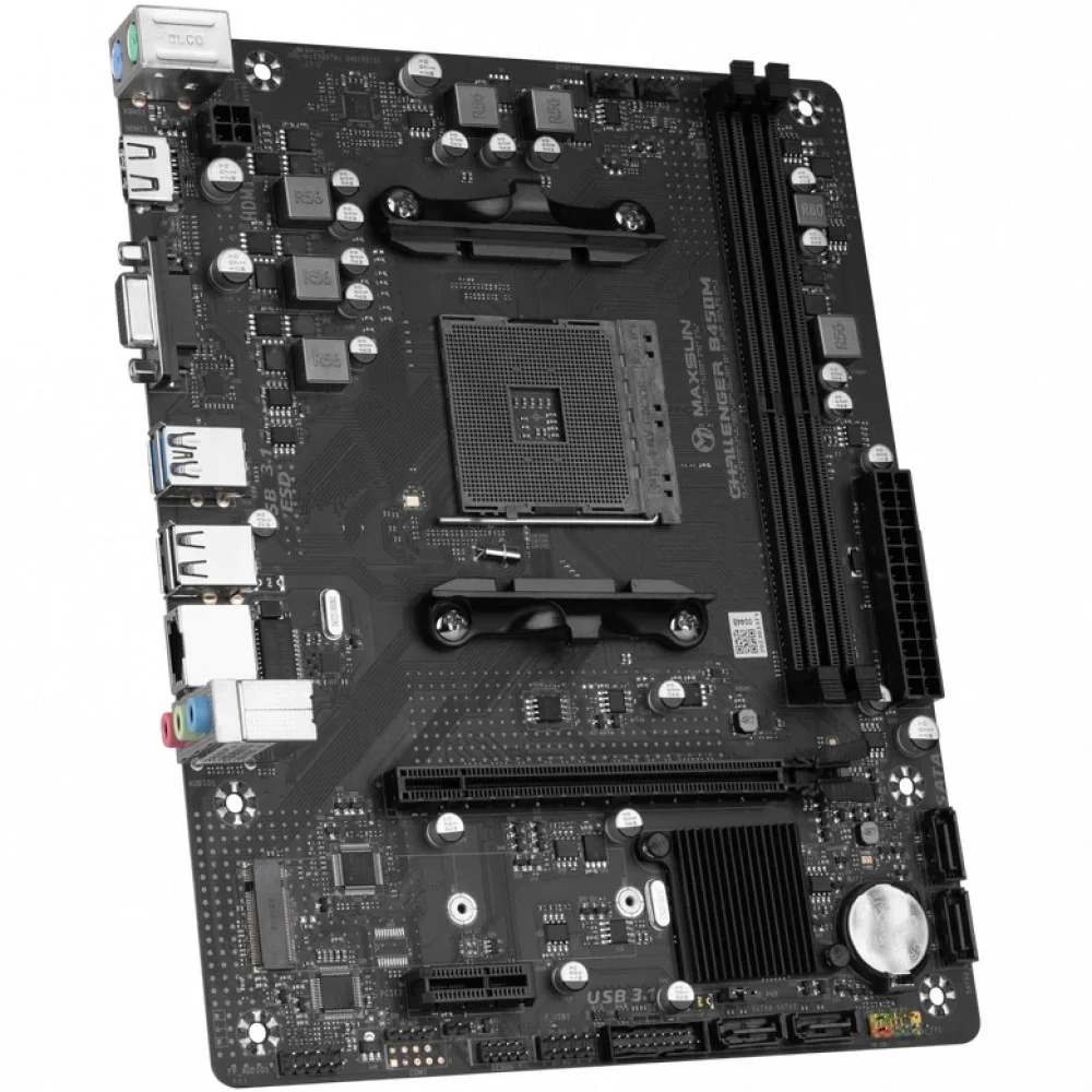 Материнская плата Maxsun MS-Challenger B450M AM4, B450, 2xDDR4, 1*PCIEx16, 1*PCIEx1, 1*M.2, 4*USB3.2Gen1, 4*USB2.0, 4*SATA3.0, 1G, VGA, HDMI, M-ATX, RTL