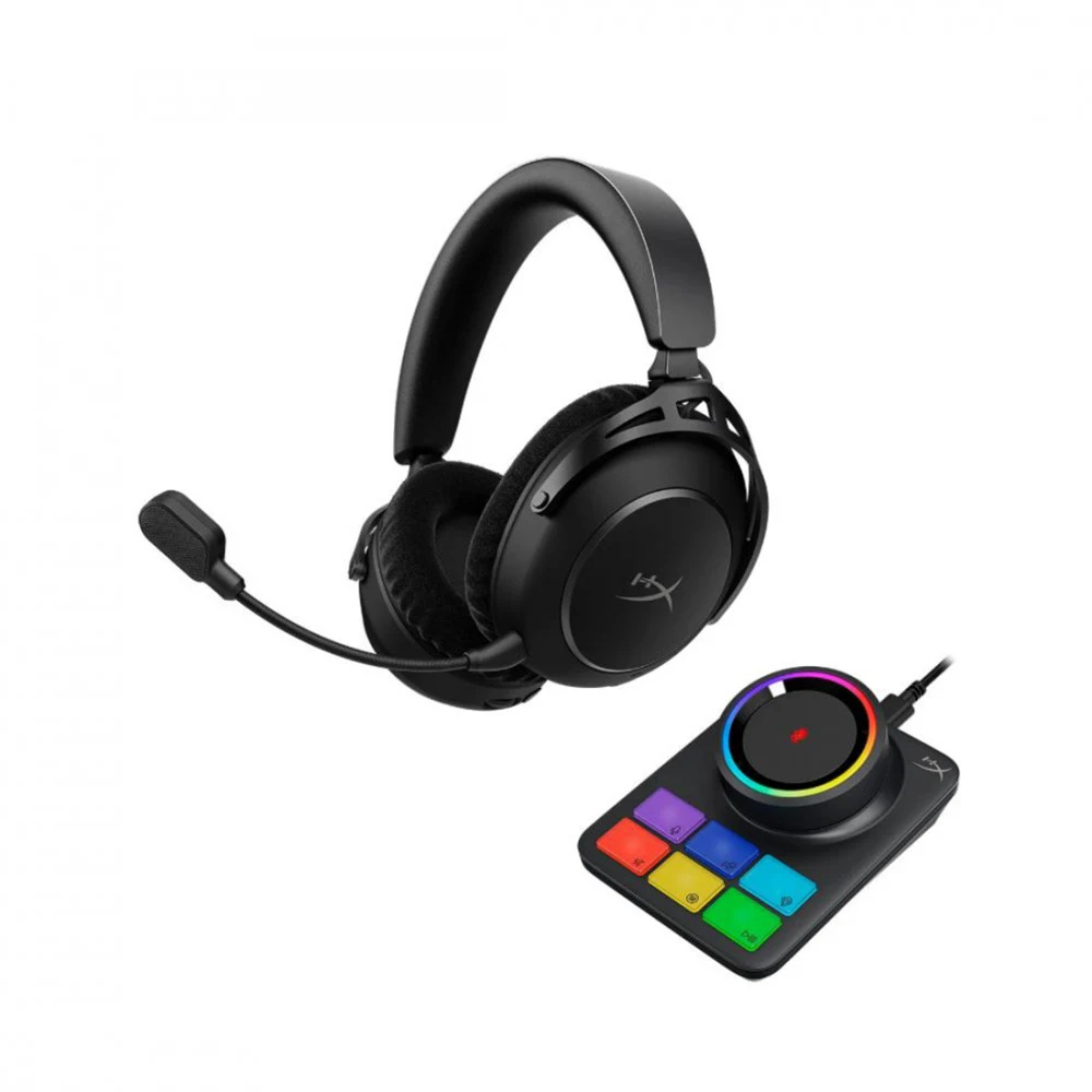 Гарнитура, HyperX Cloud Alpha 2 Wireless Black, Динамики 53мм, 20Гц-20кГц, микрофон съемный гибкий, Тип подключение USB 2.4 ГГц, Bluetooth, RGB - базовая станция, Черный