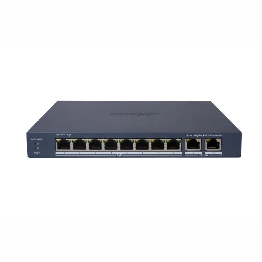 PoE Сетевой коммутатор | Интерфейс: PoE 8×RJ45 1Гбит/с / Uplink 2×RJ45 1Гбит/с | PoE Стандарт: IEEE 802.3af / IEEE 802.3at | Скорость коммутации: 20 Гбит/с | Скорость передачи пакетов: 14.88Мбит/с |