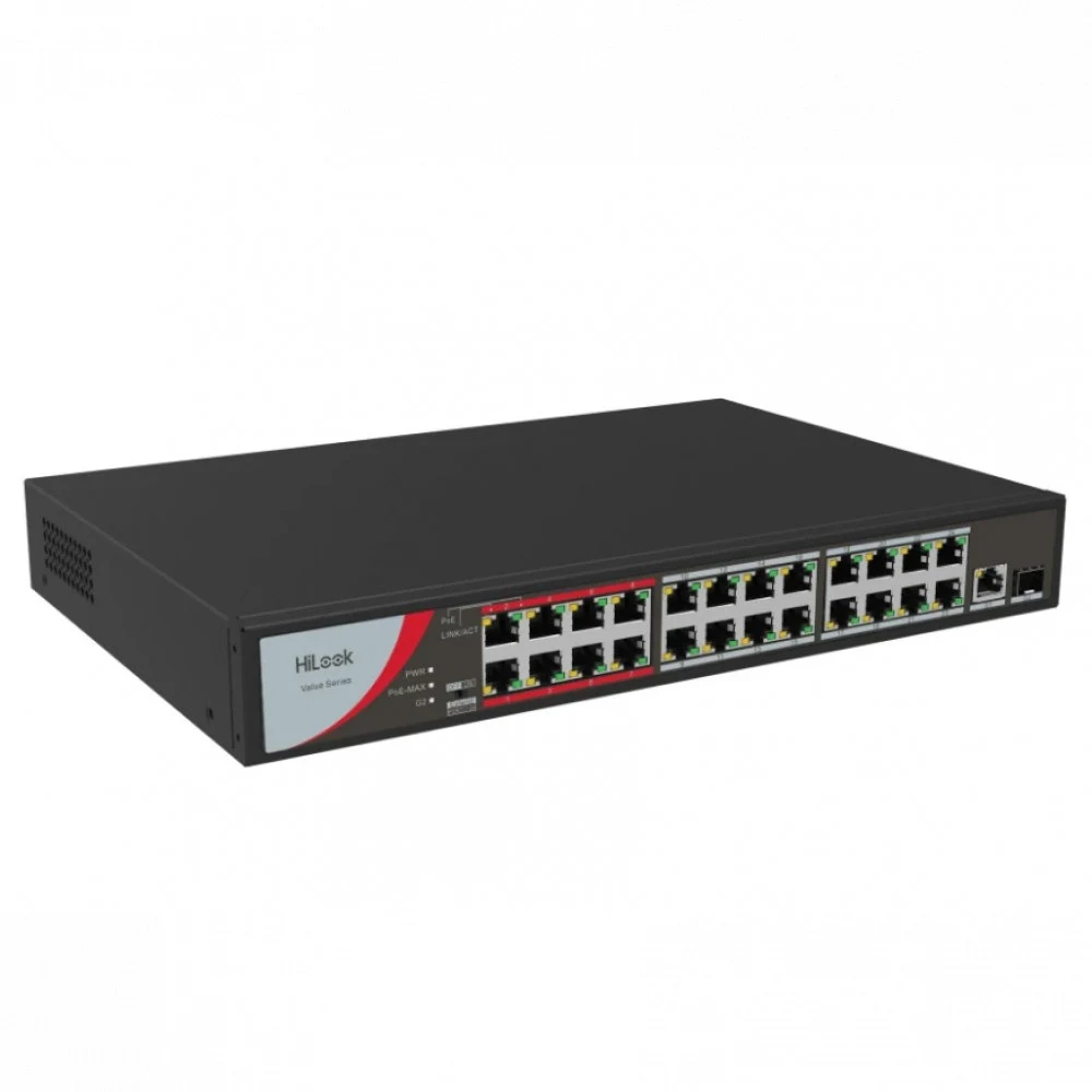 Коммутатор PoE Неуправляемый HiLook NS-0326P-230(B) с 24 портами Fast Ethernet