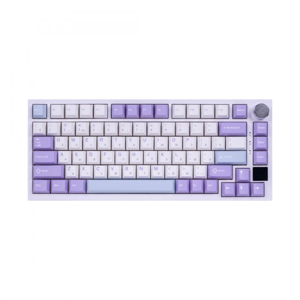 Клавиатура, Ajazz, AK820/PRO/Gift/PWB, AK820 PRO, Игровая, Механическая, 75%, Gift Switches, USB, 2,4 ГГц, Bluetooth, Подсветка RGB, Размер: 327 x 136 x 40 мм., Анг/Рус, Белый