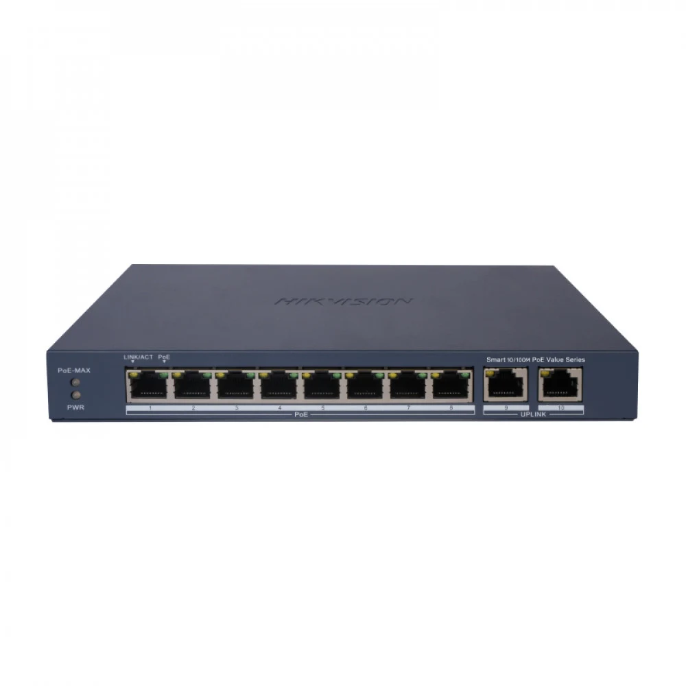 Hikvision DS-3E1310P-EI/M(B) Коммутатор 8-портовый PoE, управление через Hik-Partner Pro