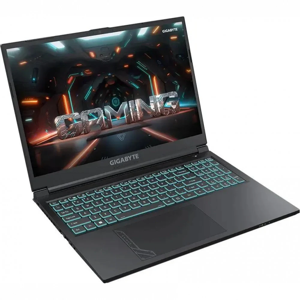 Ноутбук Gigabyte G6 Core i7 12650H 16Gb SSD512Gb NVIDIA GeForce RTX4060 8Gb 16" IPS FHD+ (1920x1200) Free DOS black WiFi BT Cam (KF-G3KZ853SD)