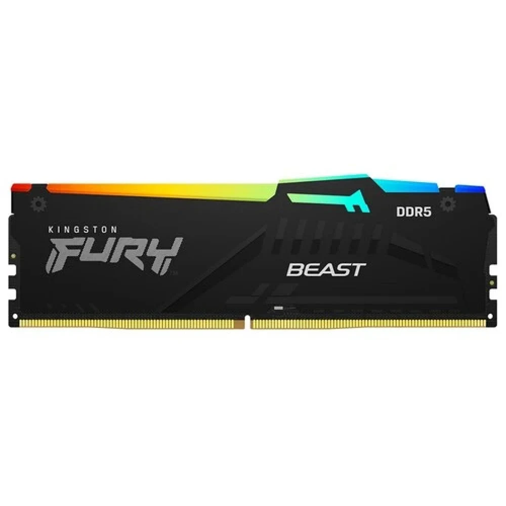 Оперативная память DDR5 16GB 6400MHz Kingston KF564C32BBEA-16 Fury Beast RGB RTL Gaming PC5-51200 CL32 DIMM 288-pin 1.4В single rank с радиатором Ret