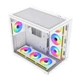 Компьютерный корпус FSP M341-WA, Без БП, 2xUSB3.0/Type-C, 7xARGB 120mm, 2xGlass, White, ATX M341-WA