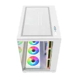 Компьютерный корпус FSP M341-WA, Без БП, 2xUSB3.0/Type-C, 7xARGB 120mm, 2xGlass, White, ATX M341-WA