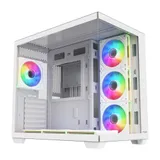 Компьютерный корпус FSP M341-WA, Без БП, 2xUSB3.0/Type-C, 7xARGB 120mm, 2xGlass, White, ATX M341-WA