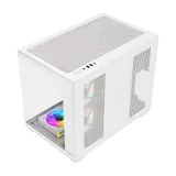 Компьютерный корпус FSP S342-WA, Без БП, 2xUSB3.0+Type-C, 6xARGB 120mm, 2xGlass, White, mATX S342-WA